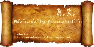 Mészöly Kapisztrán névjegykártya